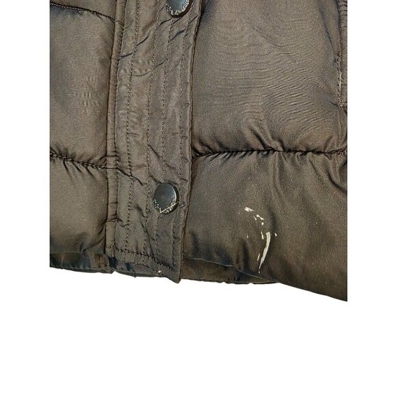 ARIZONA JEANS CO Women Puffer Vest Jacket Brown Faux Fur Hooded Large EUC - Picture 4 of 7